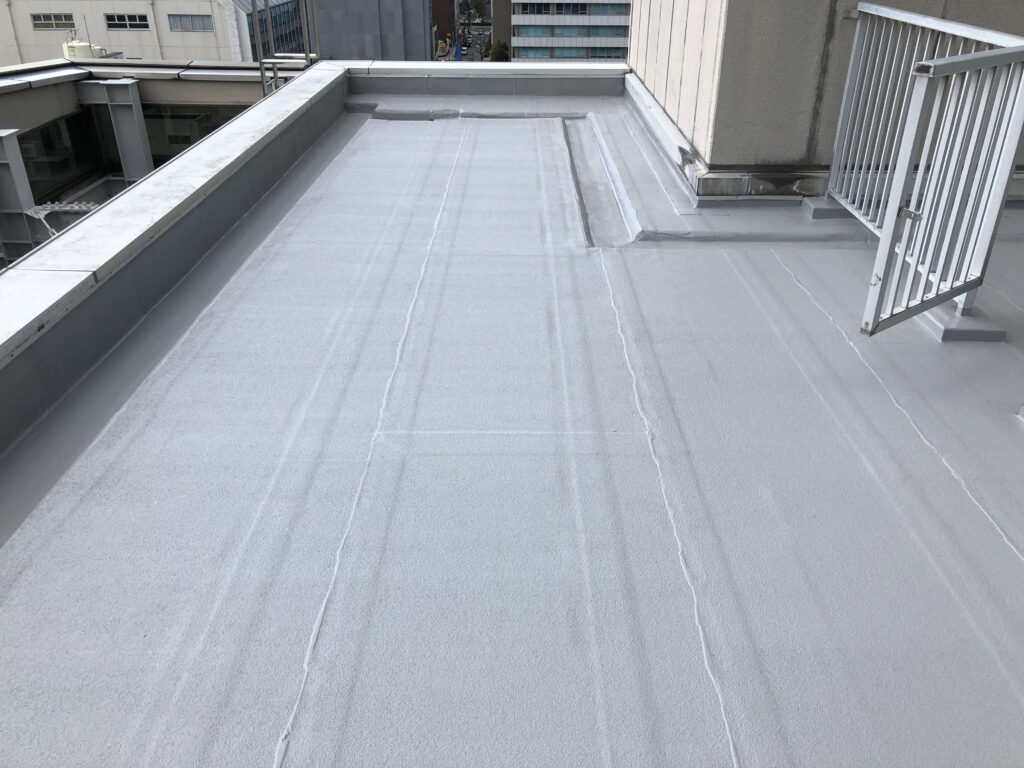 ビルの屋上の防水加工後の写真